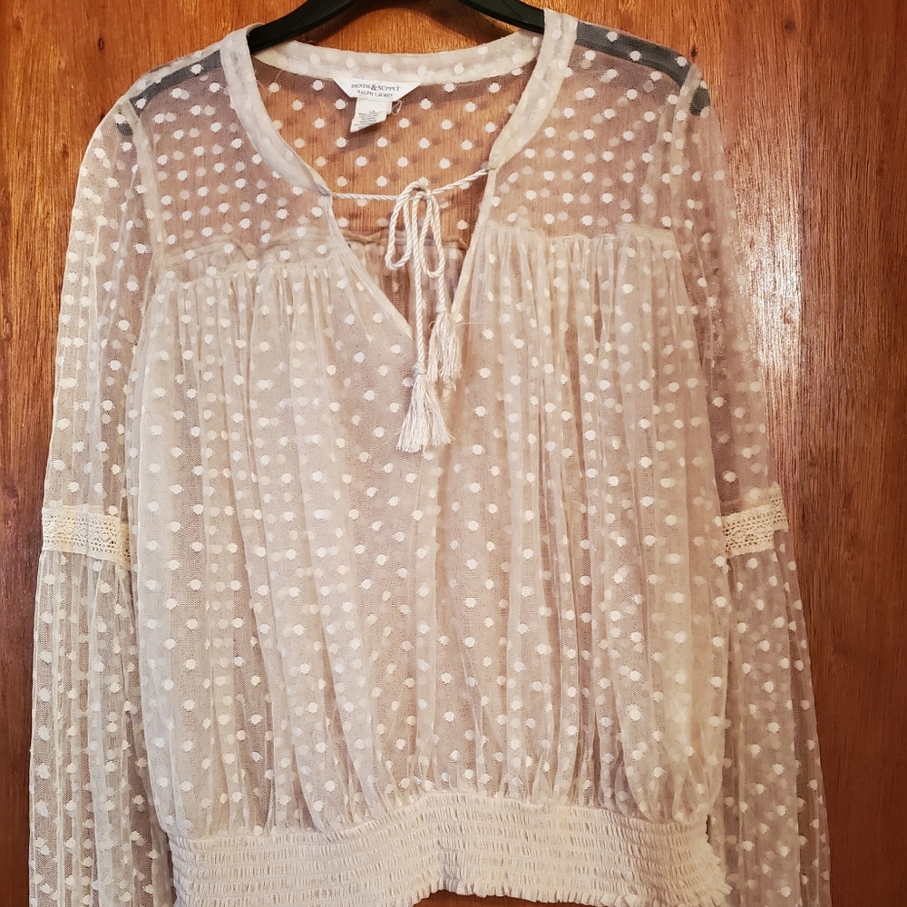 See-through peasant top